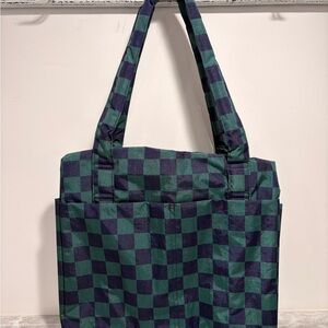 BAGGU SMALL CARRY ON-Blue Green Checker